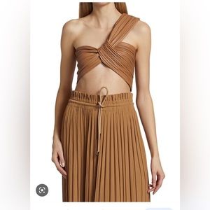 A.L.C One Shoulder Faux Leather Top